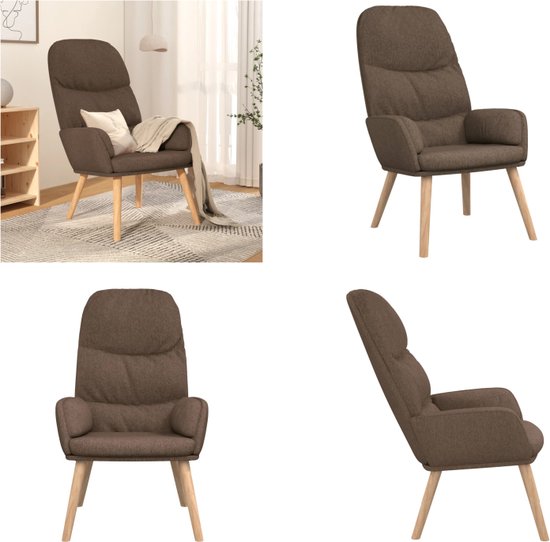 vidaXL Fauteuil 60 cm stof crèmekleurig, relaxfauteuil