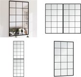 vidaXL-Wandspiegels-2-st-100x60-cm-metaal-zwart - Wandspiegel - Wandspiegels - Spiegel - Make-upspiegel