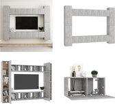vidaXL 10-delige Tv-meubelset spaanplaat betongrijs - Tv-meubelset - Tv-meubelsets - Tv Meubelset - Tv Meubelsets