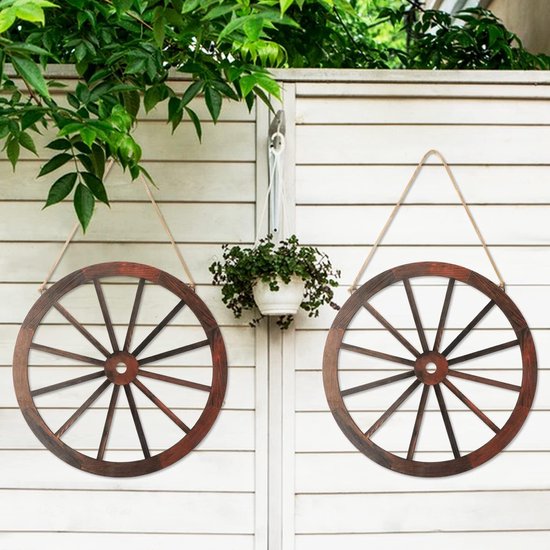 Warmhm 4 stuks houten wielen, decoratie, vintage decoratie, wanddecoratie