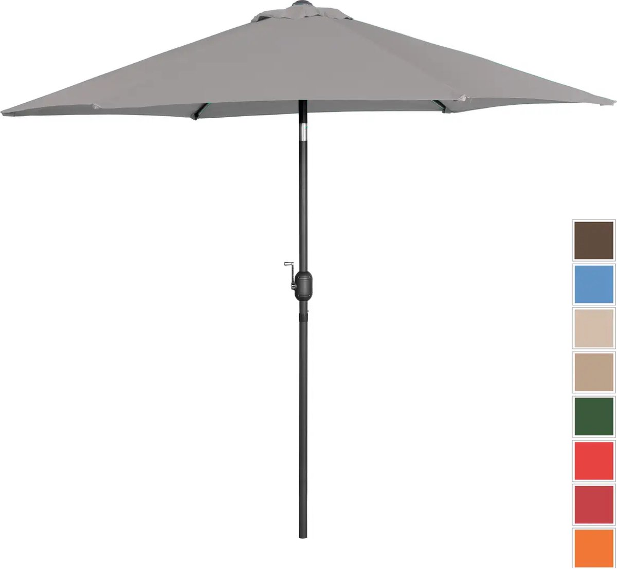 Uniprodo Parasol groot - donkergrijs - zeshoekig - Ø 270 cm - kantelbaar