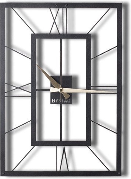 Horloge murale Tanelorn | Métal | 2x70x49 cm | Couleur : noir