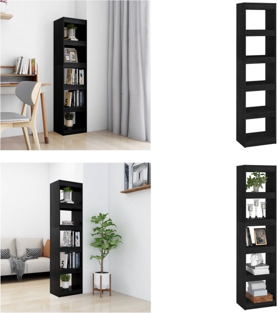 Boekenkast Roomdivider 105X24X102 Cm Zwart