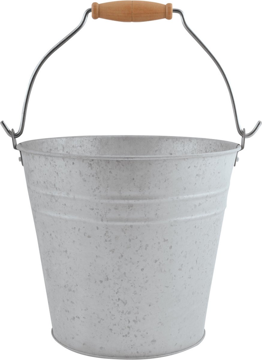 Goedkoopste Zinken emmer/bloempot/plantenpot 5 liter - Tuindecoratie - Bloememmer/bloembak/plantenbak - Decoratie emmer