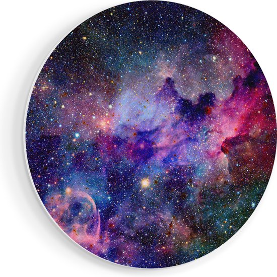 Artaza Forex Cercle mural Galaxie dans l'espace - 40x40 cm - Klein - Cercle mural - Peinture ronde - Cercle de Décoration murale