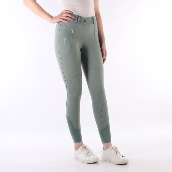 Quur Paardrijbroek Quur Qneela Full Grip Lichtgroen
