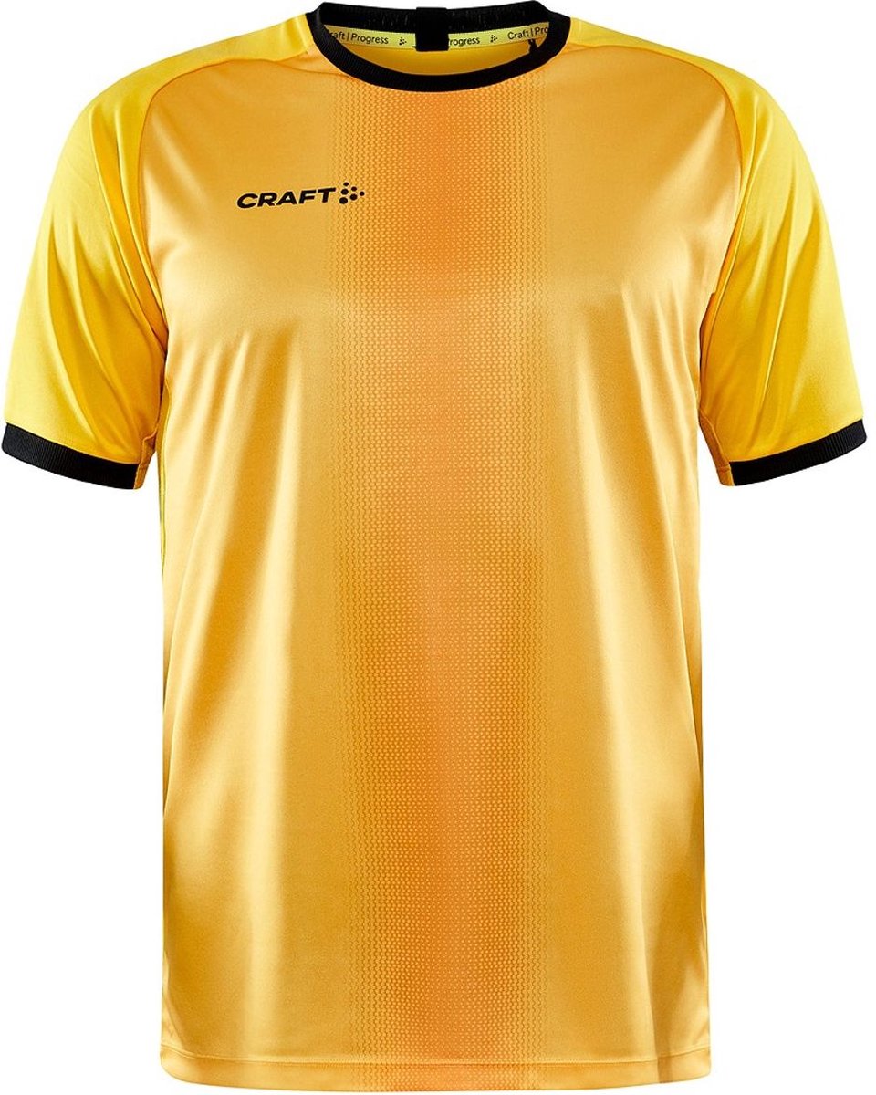 Craft Progress 2.0 Shirt Korte Mouw Heren - Geel / Zwart | Maat: XXL