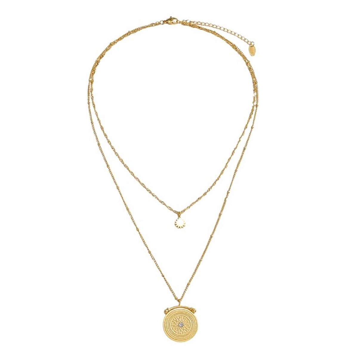 Marama - combi ketting Amelie - stainless steel - 18k gold plated
