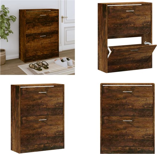 vidaXL Schoenenrek 60x25x81 cm bewerkt hout artisanaal