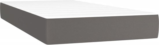 vidaXL Boxspring avec matelas Simili cuir Gris 100x200 cm - Boxspring - Sommiers - Lit - Meubles de couchage