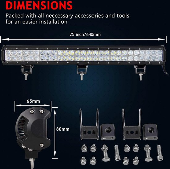 RIGIDON gebogen 42 inch 240W auto led-lichtbalk, met 12V kabelboom kabelset voor auto off-road vrachtwagen SUV UTE ATV 4x4 voertuig, Flood Spot Combo Beam, waterdichte rijwerklamp mistlampen, 6000K