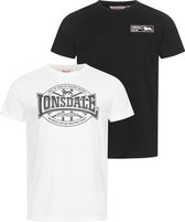 Lonsdale Herren T-Shirt normale Passform Doppelpack CLONKEEN
