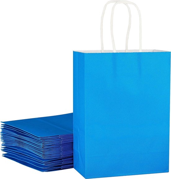 Enpack - 250 bruine papieren zakken met handvat, cadeauzakjes voor