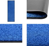 vidaXL Deurmat wasbaar 60x180 cm blauw - Mat - Matten - Deurmat - Deurmatten