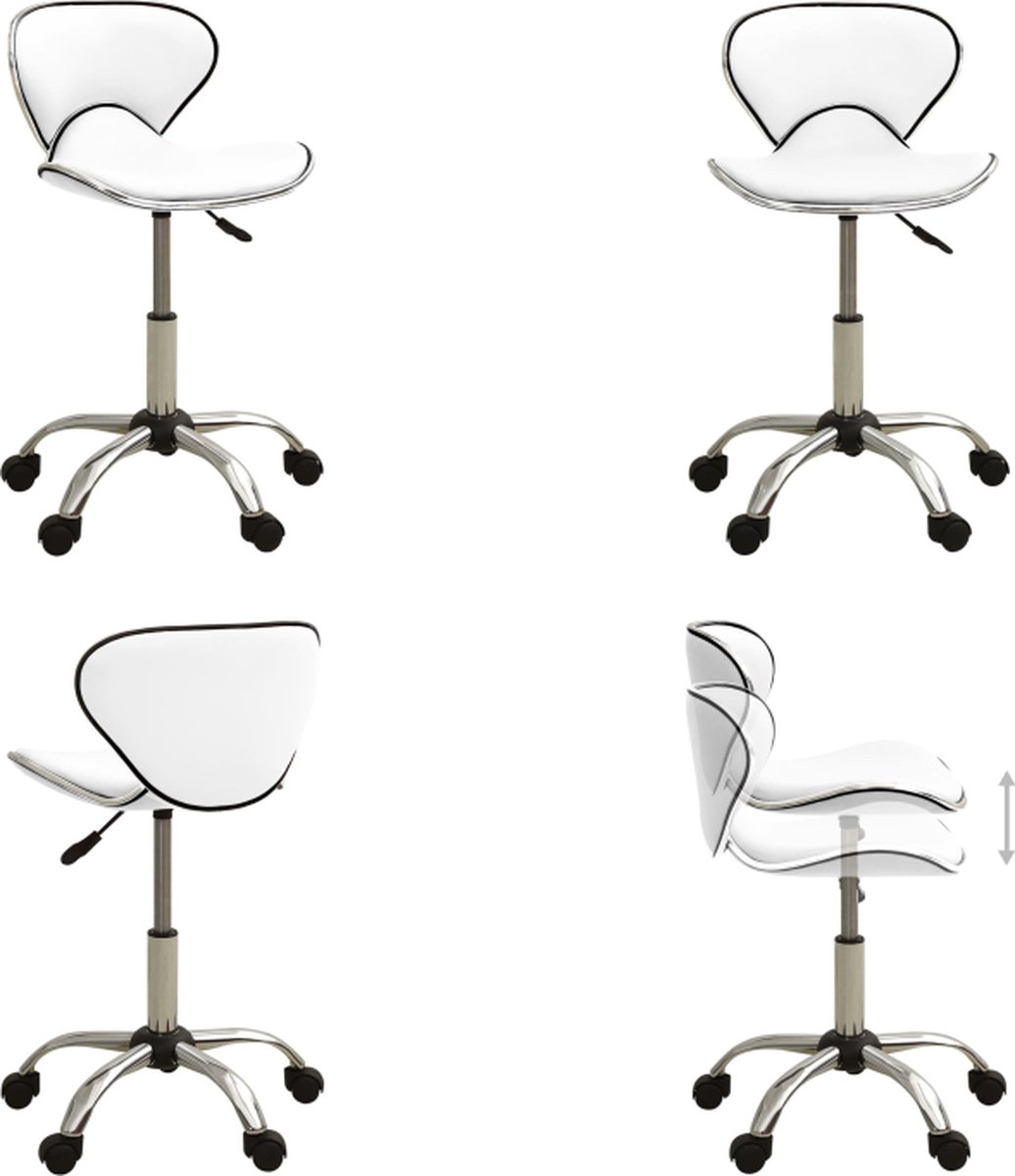 vidaXL Kantoorstoel kunstleer wit - Bureaustoel - Bureaustoelen - Computer Stoel - Computer Stoelen