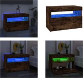 vidaXL Tv-meubel met LED-verlichting 60x35x40 cm gerookt eikenkleurig - Tv-kast - Tv-kasten - Tv-meubel - Tv-meubel Met LED-verlichting