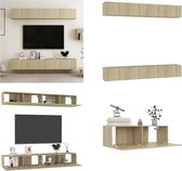vidaXL Tv-meubelen 4 st 100x30x30 cm spaanplaat sonoma eikenkleurig - Tv-meubelset - Tv-meubelsets - Tv Meubelset - Tv Meubelsets
