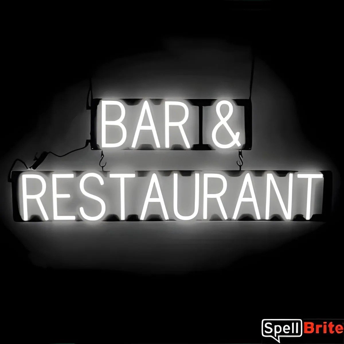 BAR & RESTAURANT - Lichtreclame Neon LED bord verlicht | SpellBrite | 100 x 38 cm | 6 Dimstanden - 8 Lichtanimaties | Reclamebord neon verlichting