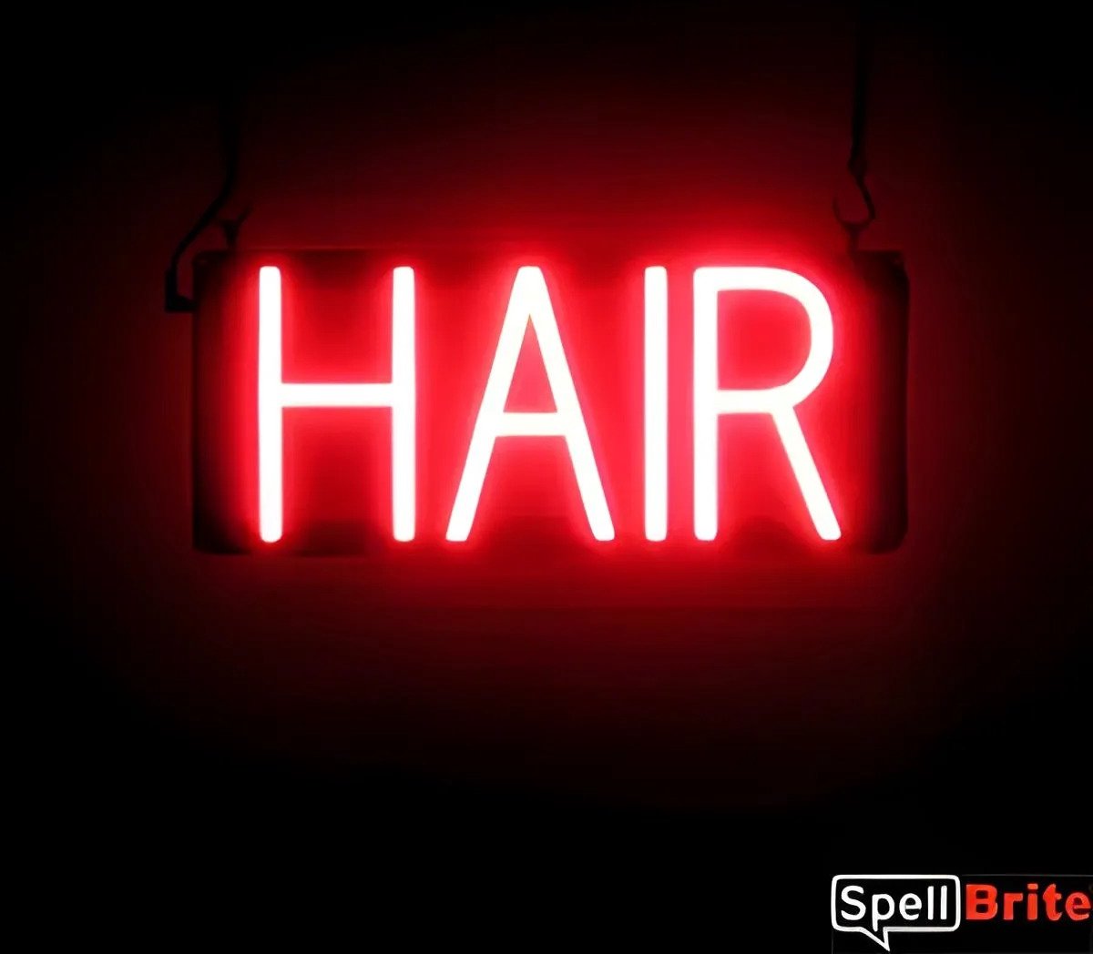 HAIR - Lichtreclame Neon LED bord verlicht | SpellBrite | 37 x 16 cm | 6 Dimstanden - 8 Lichtanimaties | Reclamebord neon verlichting