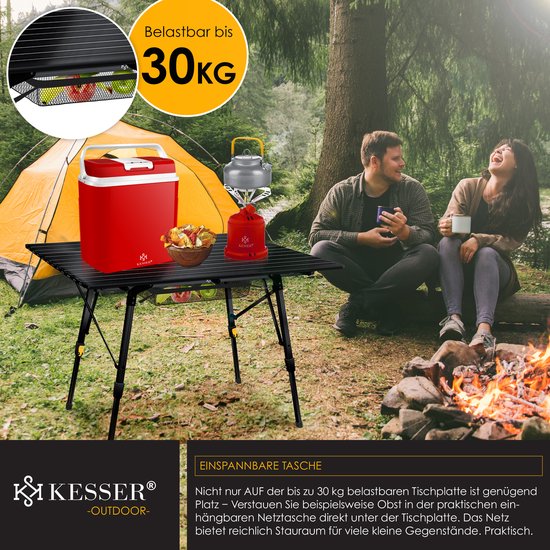 KESSER® Campingtafel inklapbare Tafel - Vouwtafel voor Buiten en Camping 120 x 70 cm - Zwart van KESSER — afbeelding 5