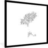 Photo encadrée - Une illustration de la carte d'Ibiza cadre photo noir avec passe-partout blanc 40x40 cm - Affiche encadrée (Décoration murale salon / chambre)