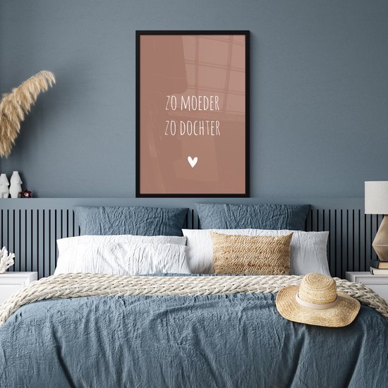 Cadre photo avec affiche - Telle mère, telle fille - Fille - Maman - Proverbes - Citations - 60x90 cm - Cadre pour affiche