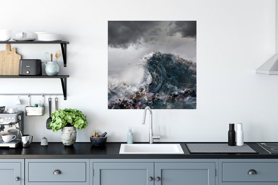 Poster Mer - Golf - Déchets - 75x75 cm