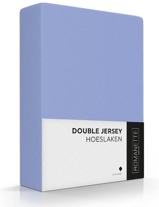 Romanette Zachte Dubbel Jersey Hoeslaken Lits-jumeaux (180x200/210/220 + 200x200) - Lavendel