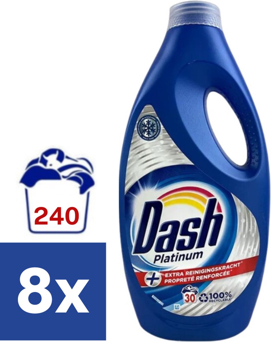 Dash Platinum Vloeibaar Wasmiddel (Voordeelverpakking) - 8 x 1500 ml (240 wasbeurten)