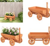 vidaXL Chariot décoratif 70x43x54 cm Bois d'épicéa massif - Chariot décoratif - Chariots décoratifs - Chariot de jardin - Chariot en bois