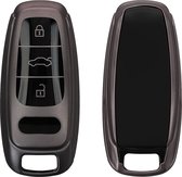 kwmobile Étui pour clé de voiture compatible avec Audi A6 A7 A8 Q7 Q8 Clé de voiture à 3 boutons Keyless - Étui pour clé de voiture en noir mat/noir