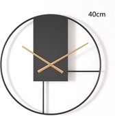 Elegante Minimalistische Metalen Wandklok - Stijlvol & Stil Design - ⌀ 40cm-zwart