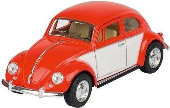 Modelauto Volkswagen Kever two-tone oranje/wit 13 cm - speelgoed auto  schaalmodel -... | bol.com