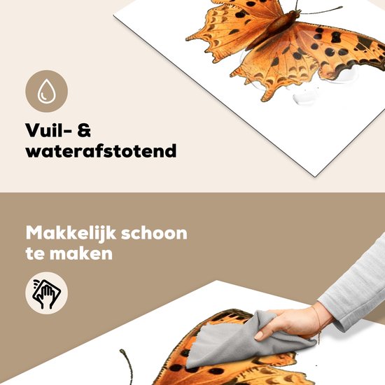 KitchenYeah® Inductie beschermer 78x52 cm - Aurelia - Vlinder - Oranje. - Kookplaataccessoires - Afdekplaat voor kookplaat - Inductiebeschermer - Inductiemat - Inductieplaat mat
