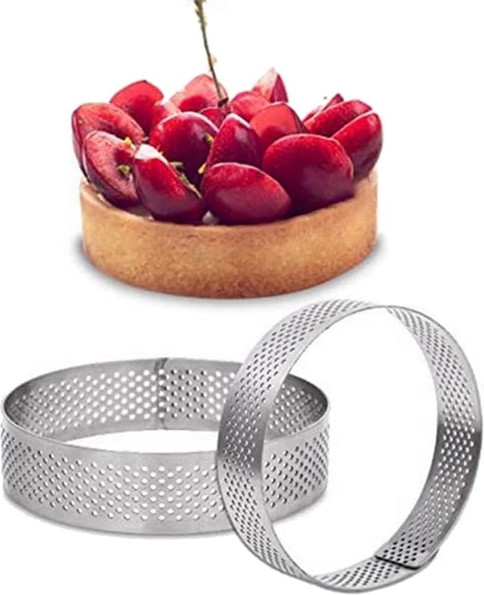 Tagtight 20 stuks taartringen met gaten, ronde dessertringen, fruitcake, mousse, bakringen, tarteletvormpjes, 8 cm taartvorm, dessertringen en dineringen, bakvorm voor taarten, mousse, quiche Tagtight 20 stuks taartringen met gaten, ronde dessertringen, fruitcake, mousse, bakringen, tarteletvormpjes, 8 cm taartvorm, dessertringen en dineringen, bakvorm voor taarten, mousse, quiche