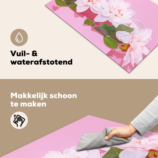KitchenYeah® Inductie beschermer 81.2x52 cm - Bloesem - Zomer - Roze - Kookplaataccessoires - Afdekplaat voor kookplaat - Inductiebeschermer - Inductiemat - Inductieplaat mat