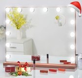 Kaptafel Hollywood - Make up Tafel met Spiegel en Lampen - Visagie Spiegel - Visagie Spiegel met Verlichting