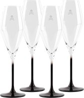Champagneglas Scalpers Zwart Kristal 18,2 cl (4 Stuks)