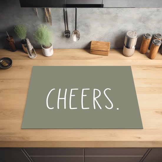 KitchenYeah® Inductie beschermer 70x52 cm - Quotes - Spreuken - Cheers - Keuken - Drinken - Kookplaataccessoires - Afdekplaat voor kookplaat - Inductiebeschermer - Inductiemat - Inductieplaat mat