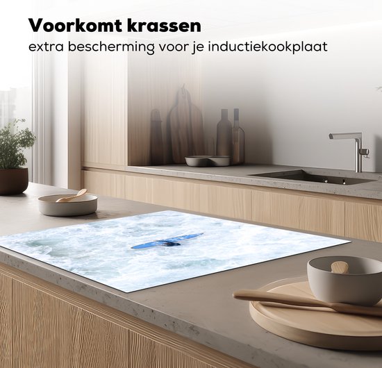 KitchenYeah® Inductie beschermer 78x78 cm - Sport - Surfen - Golven - Kookplaataccessoires - Afdekplaat voor kookplaat - Inductiebeschermer - Inductiemat - Inductieplaat mat