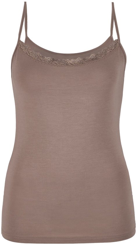 Nina von C chemise spaghetti pour femme en dentelle - Modal - 48 - Zwart