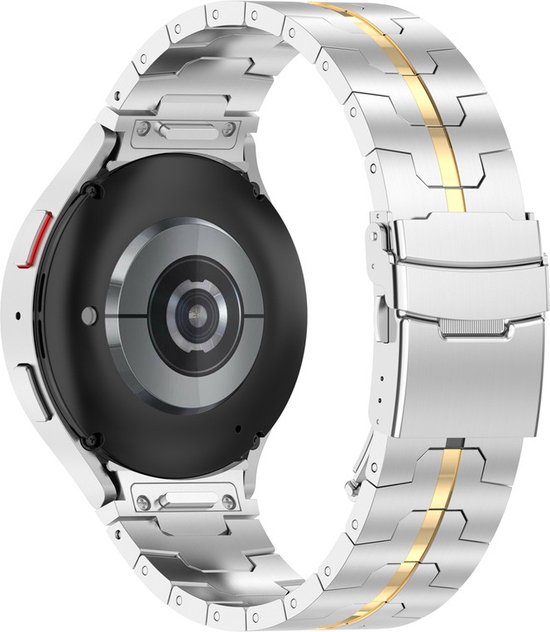 Bracelet en acier - acier inoxydable - adapté pour Samsung Galaxy Watch 6 / Watch 6 Classic - argent-or