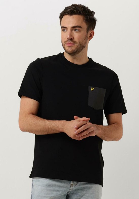 Lyle & Scott Contrast Pocket T-shirt Polos & T-shirts Homme - Polo - Zwart - Taille S