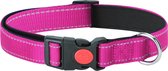 Nobleza hondenhalsband - Halsband met veiligheidssluiting - Roze - reflecterend - M
