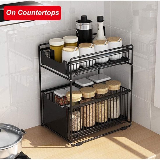LANTUS Spoelbakorganizer met 2 niveaus, uittrekbare LANTUS Spoelbakorganizer met 2 niveaus, uittrekbare