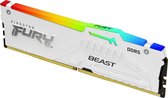 Kingston FURY Beast RGB White - Geheugen - DDR5 - 32 GB: 2 x 16 GB - 288-PIN - 5200 MHz / PC5-48000 - CL40 - 1.35V - XMP 3.0 - On-die-ECC - wit