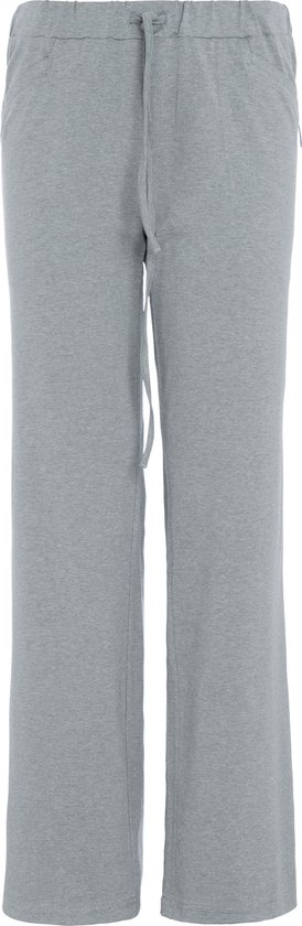 Knit Factory Lily Broek - Dames broek - Dames pantalon - Pantalon met steekzakken - Lange broek - Superzacht door 96% viscose en 4% elastaan - Elastisch - Wijde broek - Broek voor in de lente, zomer en Herfst - Licht Grijs - XL