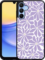Cazy Hardcase Case adapté au Samsung Galaxy A15 / A15 5G Fleurs violettes abstraites