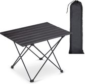 Campingtafel - Inklapbaar Kampeertafel - Sterk Aluminium - Opvouwbare Tafel - Picknicktafel - Inclusief Draagtas - Zwart