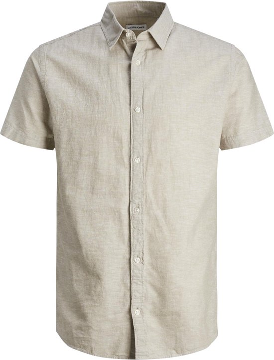 JACK&JONES JJELINEN BLEND SHIRT SS SN Heren Overhemd - Maat S